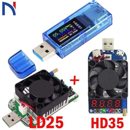UM25 UM25C For APP USB 2.0 Type-C LCD Voltmeter ammeter voltage current meter battery charge measure With 35w Ld35 Hd35 Load