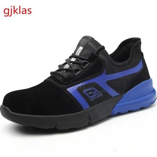 Safety Shoe Mens Work Clothing Steel Toe Shoes Breathable Lightweight Anti Smash Anti Puncture Working Safety Sneakers Mens Boot