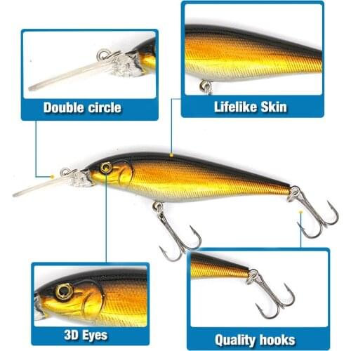Hot 10 Colors Hard Bait Minnow Fishing lure Bass carp Fresh Salt water japan sea 3D Eyes Wobbler Tackle Crankbait Pesca 11cm 11g