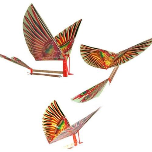 1Pc DIY Rubber Band Power Science Kite Toys Handmade Bionic Air Plane Ornithopter Birds Models Children Adults Assembly Gift
