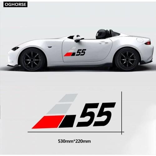 1 Pc Racing Sport 55 Style Car Door Side Sticker Body Decal For Mazda MX 5 Accessories
