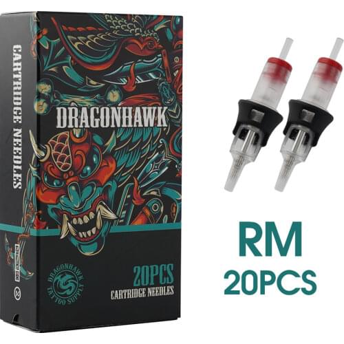100% Original Dragonhawk RM Tattoo Needles Cartridge with Silicone Case Permanent Makeup Needles 20pcs/box
