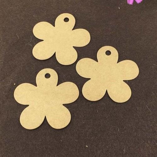 400PCS 6.5x6.3cm Kraft Paper Flower-shaped Hang Tags With Free Hemp Strings Blank Head Card Luggage Labels Accept Custom Logo