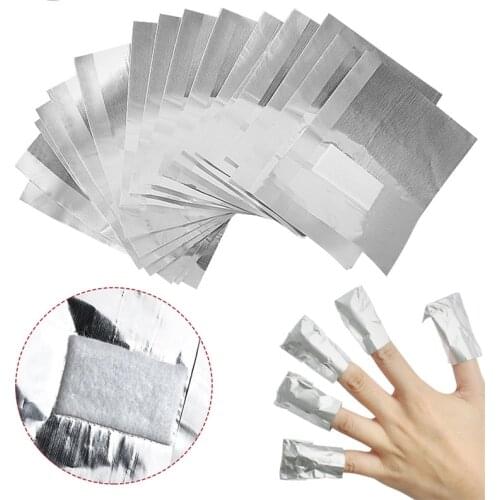 50/100Pcs Aluminium Foil Remover Wraps with Acetone Nail Art Soak Off Acrylic Gel Nail Polish Removal