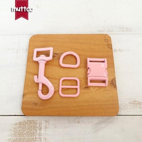 50pcs/lot(metal buckle+adjust buckle+D ring+metal dog clasp/set)20mm and 25mm DIY cat dog collar accessory 7 colours