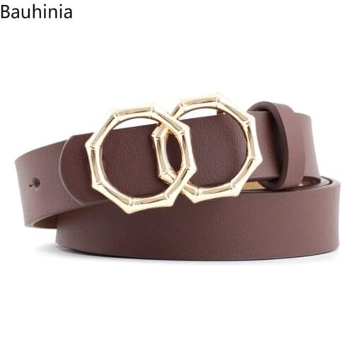Bauhinia Classy Women Fashion Belts For High Quality Ladies Hot-Selling Casual Double Loop Buckle Head Decorative Dress Belt