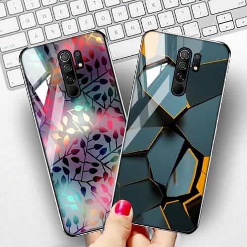 Hard PC Case For Xiaomi Redmi 9 9A 9C NFC Case Hard Tempered Glass Cover Xiaomi Redmi Note 8 9 10 Pro 8T 9s 10s Fundas Note9 Pro