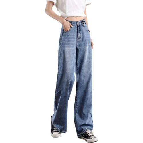 Wide-leg Jeans Womens High-waisted Straight-leg Thin And Drape Spring Summer New Womens Loose Mopping Pants Women
