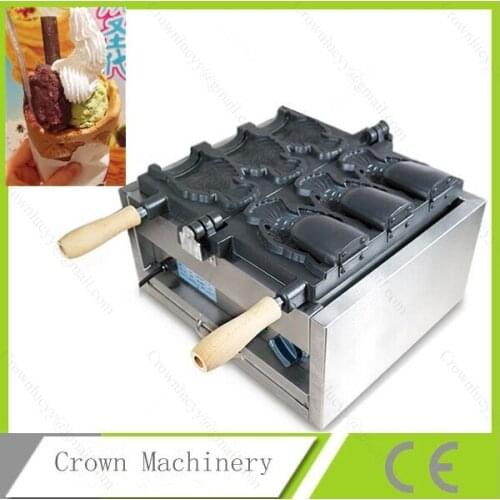 Electric Commercial 110v 220v Electric 3pcs Ice Cream Taiyaki Fish Waffle Maker Machine Baker Iron
