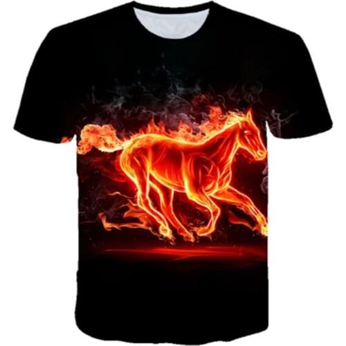 3D Printing Animal Harajuku Mens T-shirt Fashion Casual Short Sleeve Boy Tee Top Street Clothing Children T-shirt Clothing