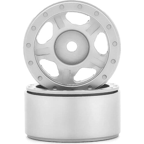 2PCS Metal Beadlock Wheel Hub Wheel Rim for Axial SCX24 90081 1/24 RC Crawler Car Upgrade Parts Accessories