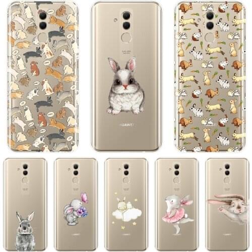 TPU Soft Phone Case Silicone For Huawei Mate 20 10 9 Pro Kawaii Rabbit Cartoon Cute Back Cover For Huawei Mate 7 8 9 10 20 Lite