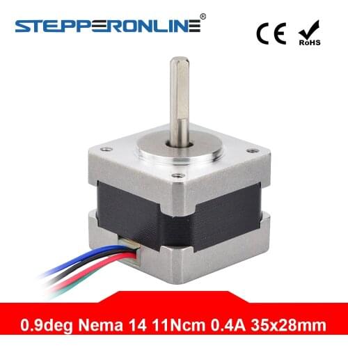 Nema 14 Stepper Motor 11Ncm/15.6oz.in 0.9deg(400 steps/rev) 0.4A Bipolar 4-lead DIY CNC 3D Printer