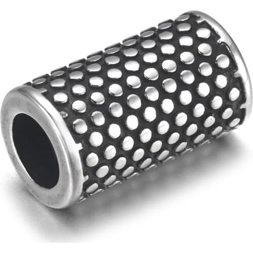 316L Stainless Steel Tube Bead Dot Polished 5.5mm Hole Metal Beads Bracelet Slide Charms for DIY Jewelry Making Accessories