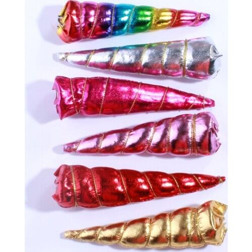 50PCS 13CM Fashion Metallic Glitter Felt Unicorn Horn For Headbands Unicorn Ears Accessory For Head Wear Kids Birthday