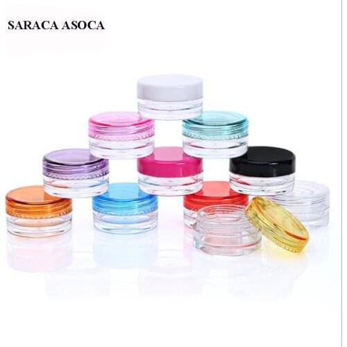 Wholesale 100pcs/lot 3g 5g Round bottom Cream Box Mini Empty Cosmetic packaging container