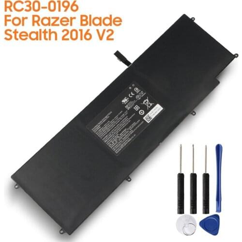 Original Replacement Battery RC30-0196 For Razer Blade Stealth 2016 V2 i7-7500U 3ICP4/92/80 Authentic Laptop Battery 4640mAh