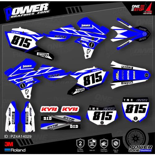 PowerZone Custom Team Graphics Backgrounds Decals 3M Stickers Kit For YAMAHA 14-18 YZ250F 15-18 YZ250FX WRF250 14-17 YZ450F 029