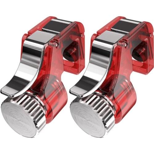 Blue/ Red/ Transparent (1 pair) Metal Smart Phone Mobile Gaming Trigger Joystick for Mobile Phone Controller Shooting