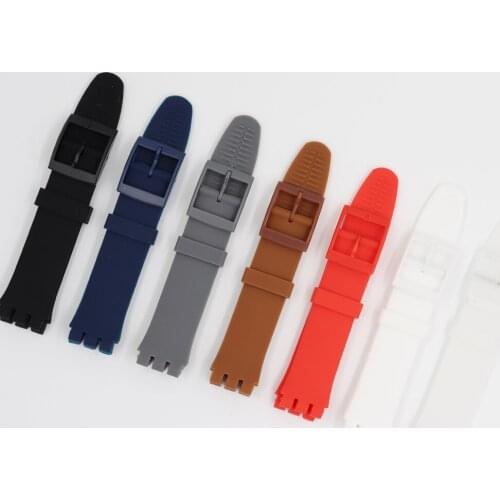 MR NENG Replacement watchband Black Red Navy watch band strap for Swatch strap 17mm and 19mm 20mm High quality For Special Offer