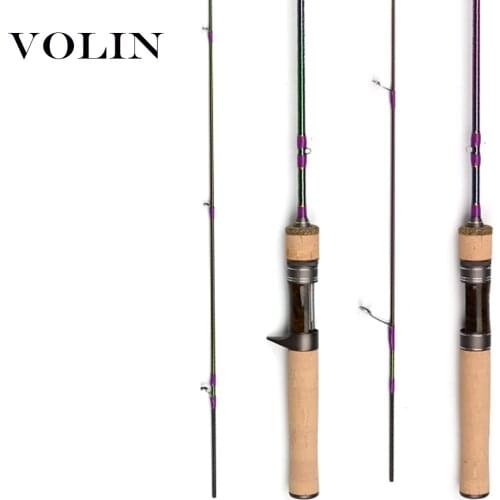 Volin Hot Sell Spinning UL Trout Fishing Rod 1.53m1.68m Baitcasting Rod Solid Top Tip Carbon Rockfishing Rod Travel Fishing Pole