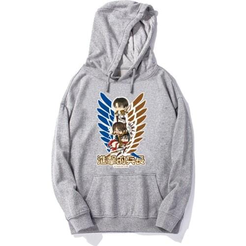 Attack on Titan Hoodie Mens Hoodies Japan Anime Sweatshirt Men Pullover Winter Warm Streetwear Hooded Fleece Tops Men Hoodie