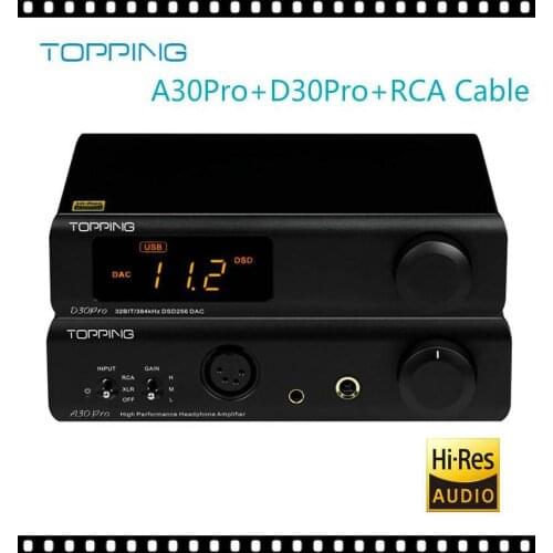 TOPPING D30pro 4CS43198 DAC Decoder TOPPING A30Pro Headphone Amplifier Hifi AMP + RCA Cable