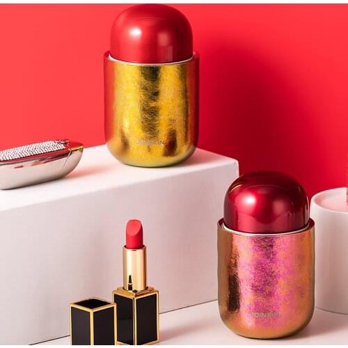 Lipstick Pure Titanium Vacuum Thermos Cup Water Bottle Insulated Cup Lipstick Mug 180Ml Hot Cold Vacuum Flask Christmas Gift