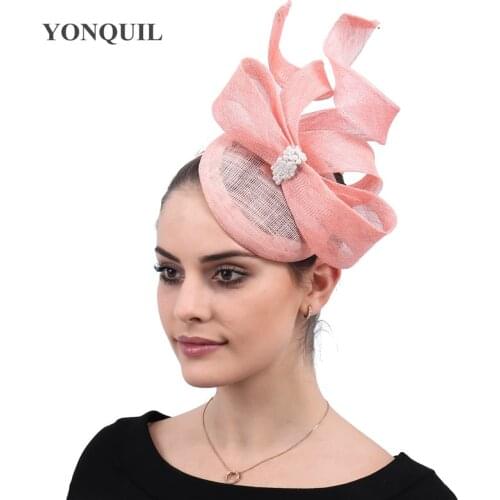 New Charming Sinamay Big Bow Hair Fascinators Accessories Women Wedding Millinery Derby Wedding Hat Headbands Occasion Headpiece