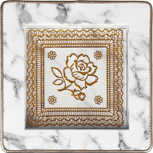 1pc Marble Texture Crystal Ashtray Ash Tray Rectangle Decor Garden Hotel KTV