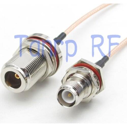 10pcs 15CM Pigtail coaxial jumper cable RG316 extension cord 6inch N female waterproof to RP TNC female RF adapter connector