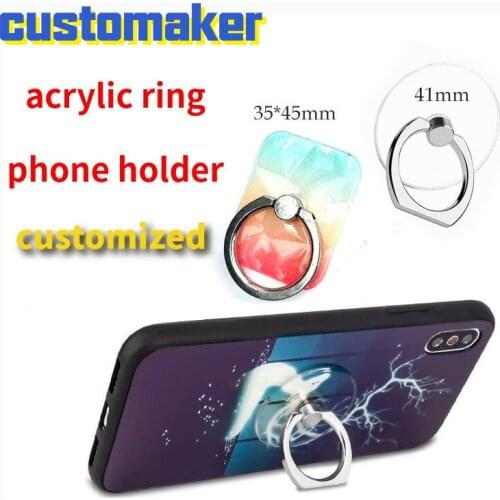 100 pcs/lot CUSTOMIZED phone bracket acrylic ring phone holder Creative phone ring holder metal ring buckle
