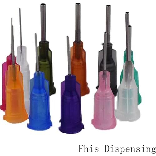 1000Pcs 14G-27G W/ISO Standard Dispensing Needles PP Luer Lock Hub 0.5 Inch Tubing length Precision S.S Dispense Blunt Tips