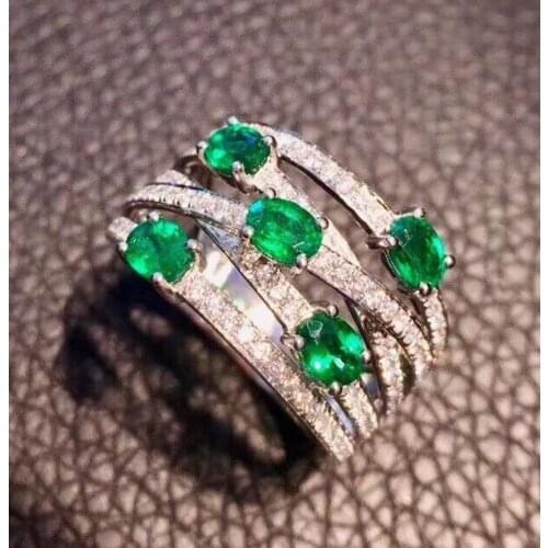 925 sterling silver rings for women Emerald ring big silver rings mens rings luxury Bridal Sets party silver