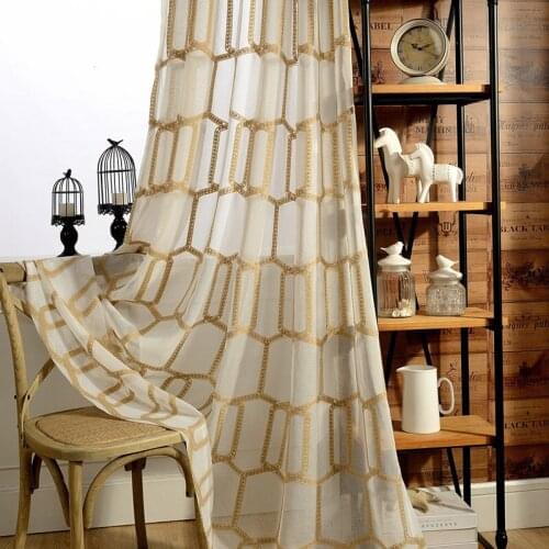 American Country Yarn Embroidery Screens Stylish Minimalist Living Room Bedroom Curtains