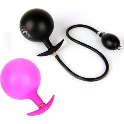 Sex Shop New Anal Plug Huge Butt Plug Vaginal Dilator Prostate Massager Built-in Steel Ball Inflatable Expandable Anal Sex Toys