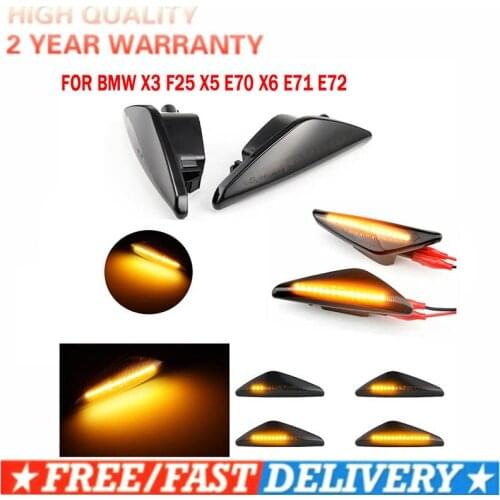 Car Accessories LED Dynamic Turn Signal Blinker Side Marker Fender Indicator Ligh For BMW X3 F25 X5 E70 X6 E71 E72 2008-2014