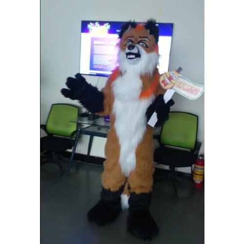 Fast custom Fierce fox wolf Mascot Head cartoon Mascot costumes party gift Adult size Costume by express free shipping