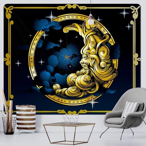 Color moon home decor tapestry psychedelic scene tarot brand hippie bohemian decor bedroom bed sheet large size sofa blanket