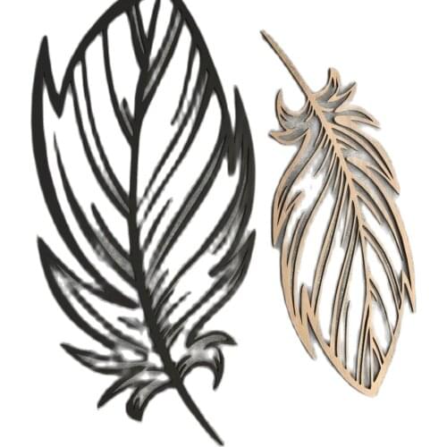 Bird Feather Wood Decorative Wall Decor Black Gold Home Modern Design Living Room Office Decorative Boards Crafts