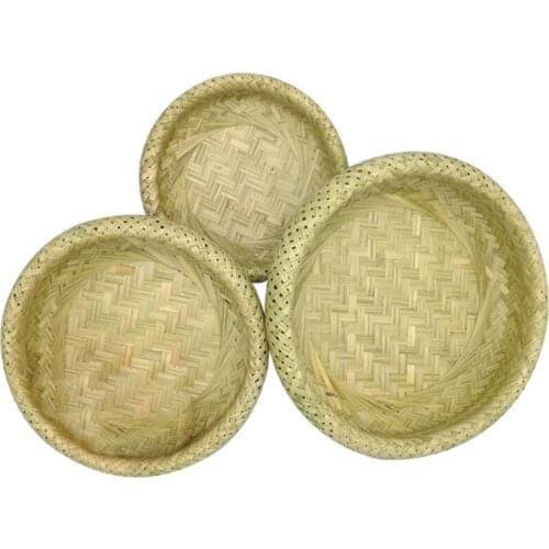 Double-Layer Hollow Bamboo Basket Bread Basket Bamboo Storage Basket Woven Basket Fruit Basket