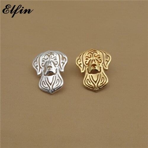 Elfin Wholesale Hungarian Vizsla Brooches Gold Color Silver Color Trendy Hungarian Vizsla Dog Brooches Jewellery Men