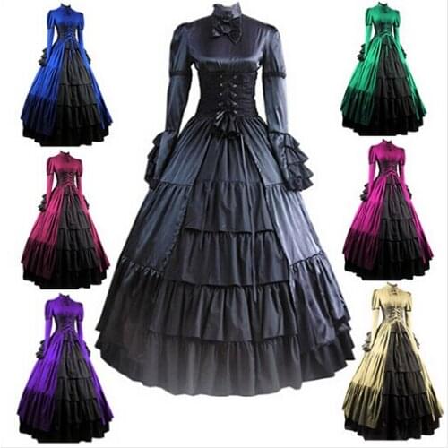 GT014) Gothic Lolita Civil WarMedieval Dress Gothic Victorian Ball Gown Fancy Dress Prom Halloween Party Costume