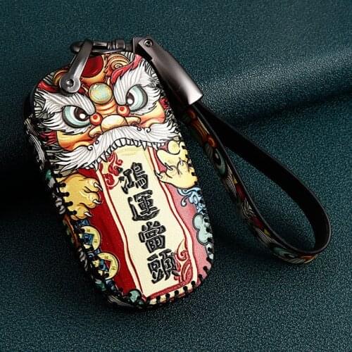 Leather Car Key Case key cover for LINCOLN MKC MKZ MKX MKT MKS Nautilus Navigator Continental Remote Cover