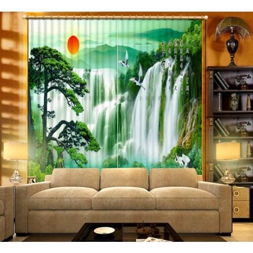 Beautiful Photo Custom any size watefall 3d curtain curtains 3d printing exterior house decor