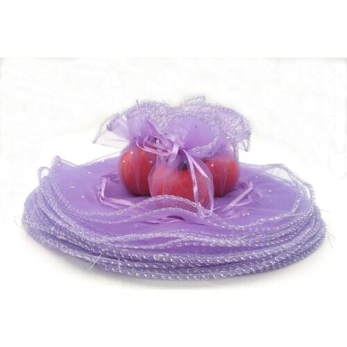 500pcs Round 26cm 35cm 40cm Organza Bag Jewelery Pouches Wedding Party Decoration Drawable Gift Bags Gift Packaging Bags & pouch