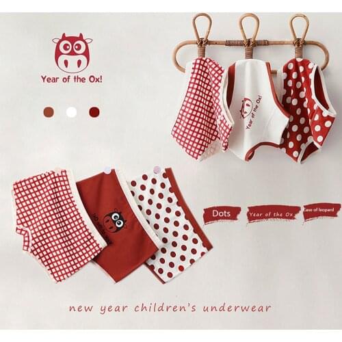 Girls Panties Kids Cotton Underwear Childrens Briefs Cartoon Short 3pcs/Lot