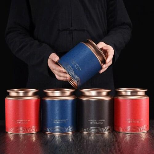 Metal Sealed Tea Tinplate Storage Jars Universal Chinese Tea Can Coffee Sugar Organizer Gift Box