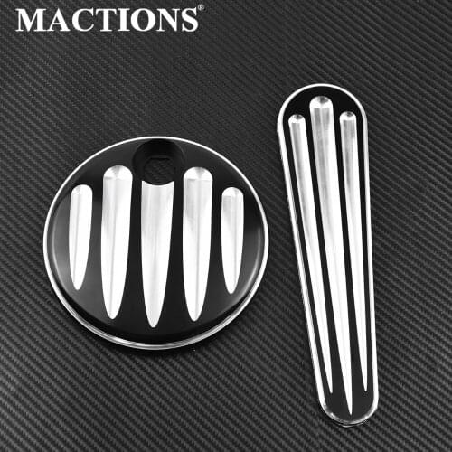 Motorcycle Track Dash Cover & Insert Fuel Tank Console Door Cover Aluminum For Harley Street Glide Road Glide 2008-2015