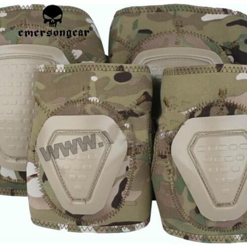 Emersongear Tactical DNI Neoprene Elbow&Knee Pad Set Soft Elbow Knee Protective Pads Battle Combat Gear Airsoft Hunting Training